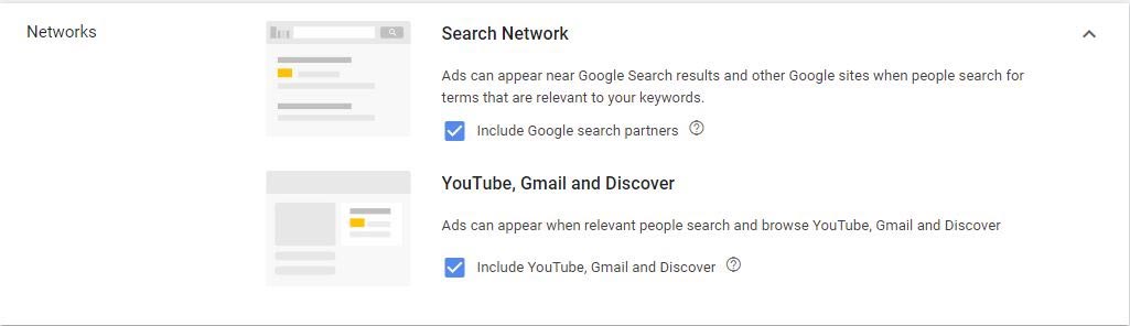 Google ads shopping campaigns network selection
