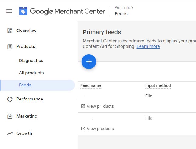 google merchant center feed set up example